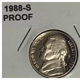 1988,1989,1990 & 1991 Jefferson Nickel Clad Proofs