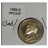 1988,1989,1990 & 1991 Jefferson Nickel Clad Proofs