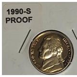 1988,1989,1990 & 1991 Jefferson Nickel Clad Proofs