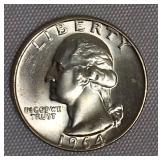 1964-D MS65 & 1964-D MS63 Washington Silver Quarters