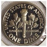 1992 to 1995 Roosevelt Dime Clad Proofs from the San Francisco Mint.