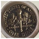 1996 ,1997, 1999 & 2000  Roosevelt Dime Clad Proofs from the San Francisco Mint.