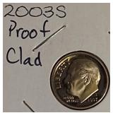 2001 -2004 Roosevelt Dime Clad Proofs from the San Francisco Mint.