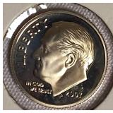 2005,2007,2008 & 2009  Roosevelt Dime Clad Proofs from the San Francisco Mint.