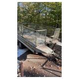 small duck boat/pontoon with flat bed trailer