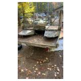 small duck boat/pontoon with flat bed trailer