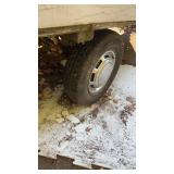 small duck boat/pontoon with flat bed trailer