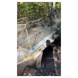 small duck boat/pontoon with flat bed trailer