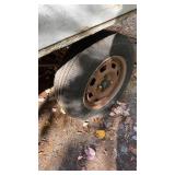 small duck boat/pontoon with flat bed trailer