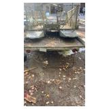 small duck boat/pontoon with flat bed trailer