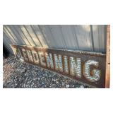 Vintage Glendenning Painted metal Advertising Sign 2’ x10’