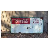 Vintage Coca-Cola Metal Advertising Sign. 4’x8