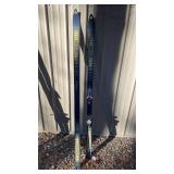 Collection of 10 Vintage Ski Pairs with Bindings Assorted Brands