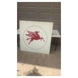 Vintage Mobil Pegasus Gas Station Metal Sign