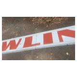 Large Vintage Metal Skyline Bowling Alley Sign