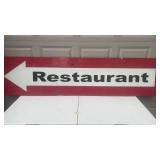 Large Vintage Restaurant Directional Sign with Arrow