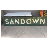 Vintage Metal Sandown Sign with Distressed Finish