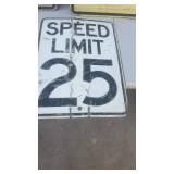 Vintage Metal Speed Limit 25 Road Sign