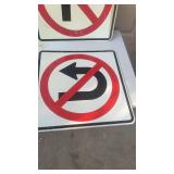 Set of 3 Used Metal Street Signs - No Parking, No Left Turn, Neighborhood Crime Watch