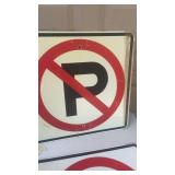 Set of 3 Used Metal Street Signs - No Parking, No Left Turn, Neighborhood Crime Watch