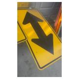 Collection of 6 Used Directional Road Warning Signs