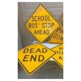 Collection of 6 Vintage Metal Road Signs