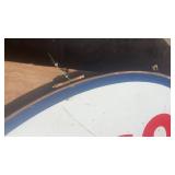 Vintage Esso Oval Gas Station Sign with Red Lettering with metal frame 88” x 60”