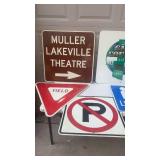 Collection of 7 Vintage Street and Traffic Signs