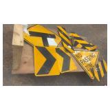 Collection of Used Roadway and Warning Signs with No Passing Zone