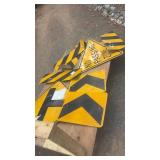 Collection of Used Roadway and Warning Signs with No Passing Zone