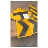 Collection of Used Roadway and Warning Signs with No Passing Zone