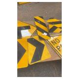 Collection of Used Roadway and Warning Signs with No Passing Zone