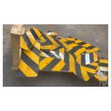 Lot of Used Yellow and Black Reflective Chevron Traffic Signs