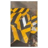 Lot of Used Yellow and Black Reflective Chevron Traffic Signs