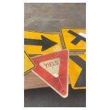 Collection of 6 Vintage Road and Traffic Signs