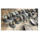 Large Collection of Duck Hunting Decoys Mixed Sizes and Styles