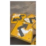 Collection of Vintage Metal Road and Traffic Signs