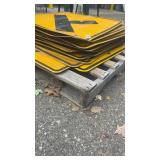 Pallet of Used Yellow Traffic Roadway Signs