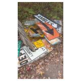 Collection of Vintage Road Signs and License Plates