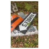 Collection of Vintage Road Signs and License Plates