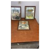 Set of 3 Smooth as Silk Kessler Advertising Mirror Prints in Wood Frames