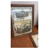 Set of 3 Smooth as Silk Kessler Advertising Mirror Prints in Wood Frames
