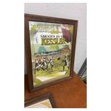 Set of 3 Smooth as Silk Kessler Advertising Mirror Prints in Wood Frames