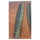 Lot of Belted Rifle Ammunition Rounds in Three Strips