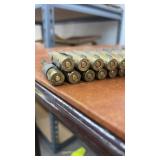 Lot of Belted Rifle Ammunition Rounds in Three Strips