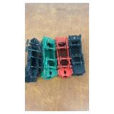Set of 4 Vintage Cast Iron Toy Train Cars Including Locomotive and Passenger Cars