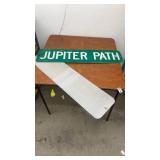 Jupiter Path Green Street Sign with Blank Metal Sign