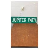 Jupiter Path Green Street Sign with Blank Metal Sign