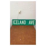 Iceland Ave Metal Street Sign
