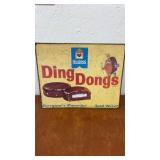 Vintage Hostess Ding Dongs Advertising Tin Sign